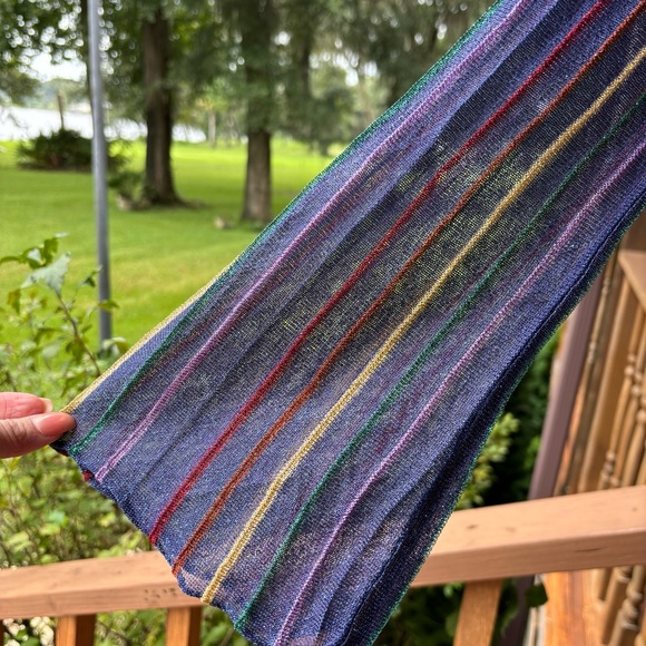 HAPPY SHEEP Metallic Lurex Striped Sheer Dress!  NWOT! - Picture 4 of 4